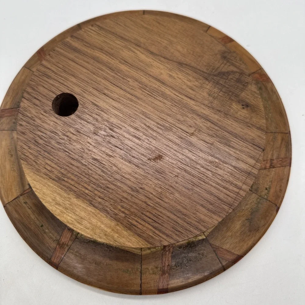 Lazy Susan Mixed Wood Some Inlaid With Spinning Tray 10